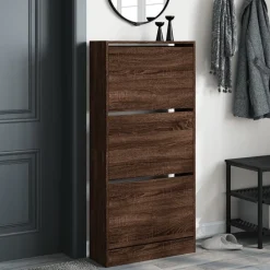 vidaXL Productos Del Hogar-Zapatero de madera de ingeniería roble Sonoma 60x21x125,5 cm