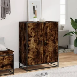 vidaXL Productos Del Hogar-Zapatero de madera y metal 75x38x97,5 cm