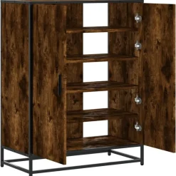 vidaXL Productos Del Hogar-Zapatero de madera y metal 75x38x97,5 cm