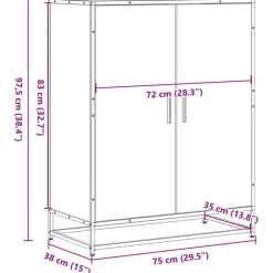 vidaXL Productos Del Hogar-Zapatero de madera y metal 75x38x97,5 cm