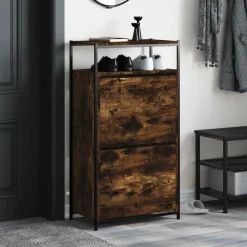 vidaXL Productos Del Hogar-Zapatero de madera de ingeniería 60x34x112 cm