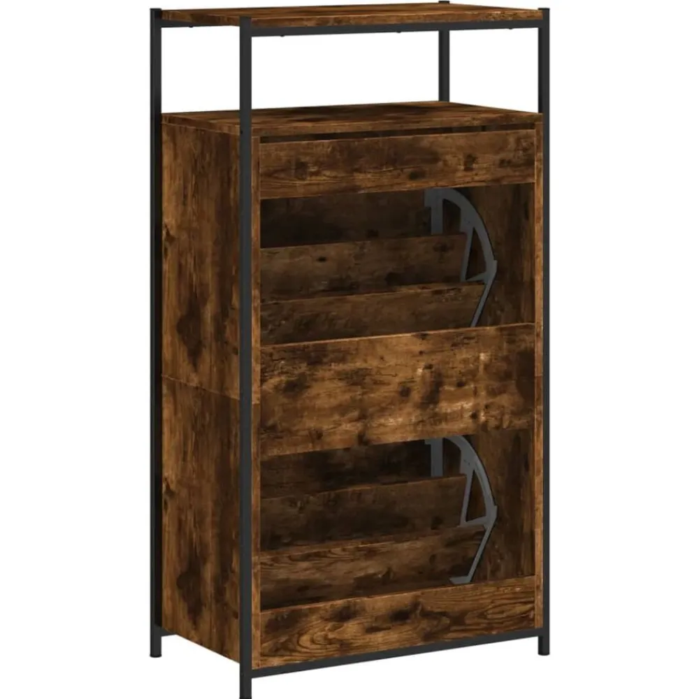 vidaXL Productos Del Hogar-Zapatero de madera de ingeniería 60x34x112 cm