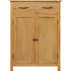 vidaXL Productos Del Hogar-Zapatero de madera maciza de roble 76x37x105 cm