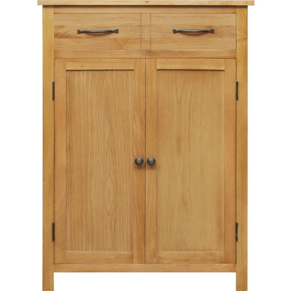 vidaXL Productos Del Hogar-Zapatero de madera maciza de roble 76x37x105 cm