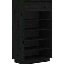 vidaXL Productos Del Hogar-Zapatero de madera maciza de pino 60x34x105 cm