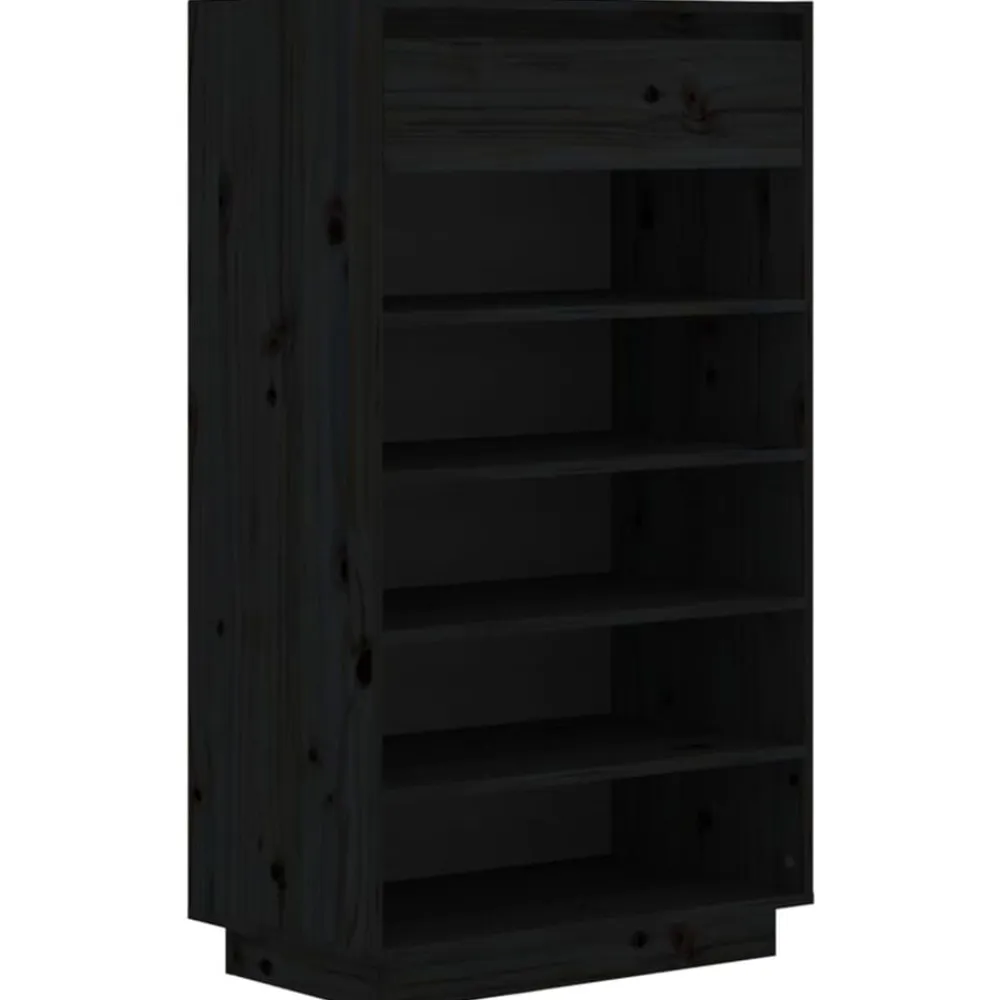 vidaXL Productos Del Hogar-Zapatero de madera maciza de pino 60x34x105 cm