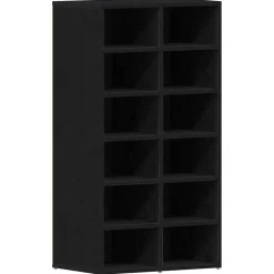 vidaXL Zapatero de madera de 54x34x100,5 cm Roble negro New