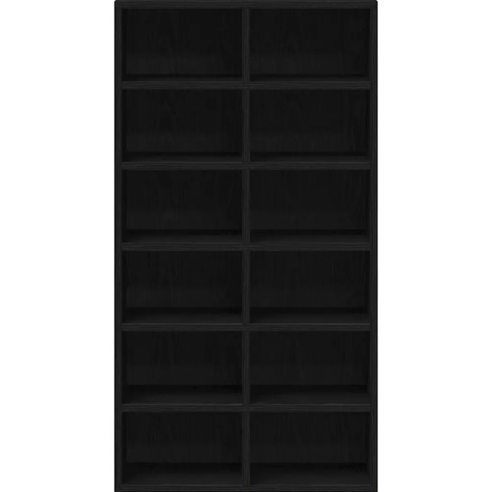 vidaXL Zapatero de madera de 54x34x100,5 cm Roble negro New