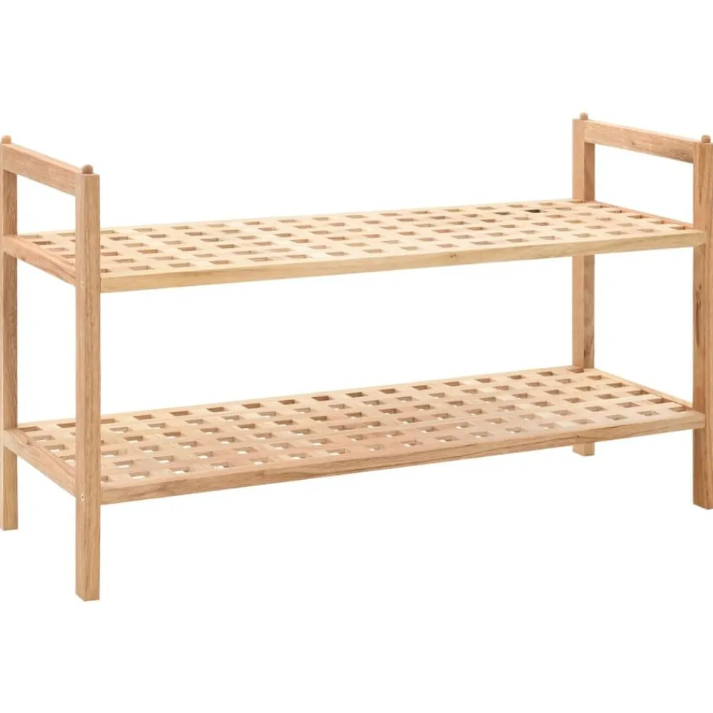 vidaXL Zapatero de madera maciza de nogal 69x26x40 cm Hot