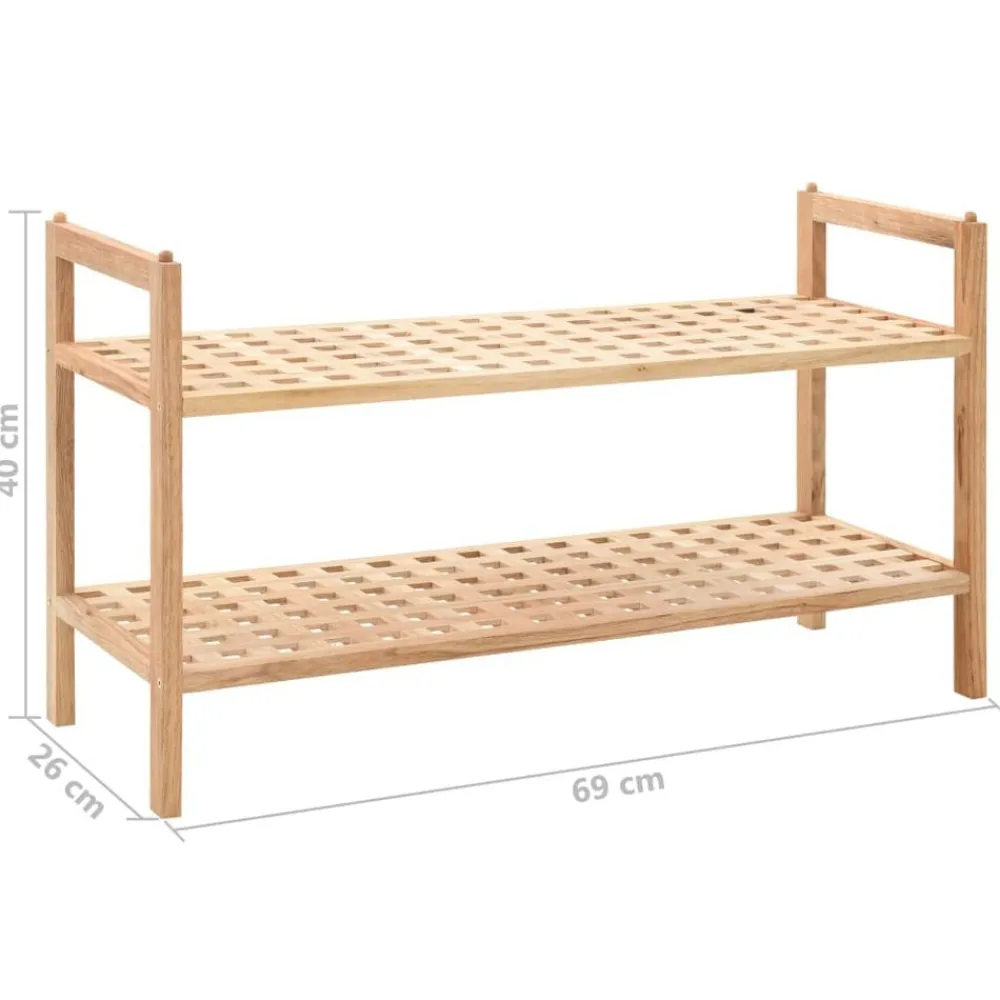 vidaXL Zapatero de madera maciza de nogal 69x26x40 cm Hot