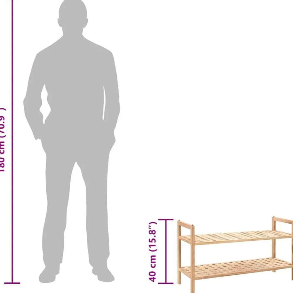 vidaXL Zapatero de madera maciza de nogal 69x26x40 cm Hot