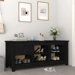 vidaXL Productos Del Hogar-Zapatero de madera maciza de pino 110x38x45,5 cm