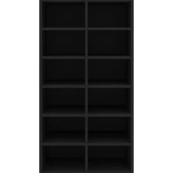 vidaXL Zapatero de madera contrachapada blanco 54x34x100,5 cm Negro Hot