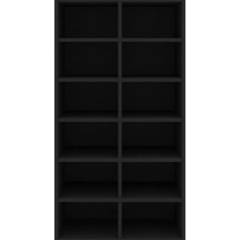 vidaXL Zapatero de madera contrachapada blanco 54x34x100,5 cm Negro Hot