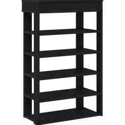 vidaXL Zapatero de madera de ingeniería 60x30x98 cm Negro Clearance