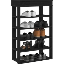vidaXL Zapatero de madera de ingeniería 60x30x98 cm Negro Clearance