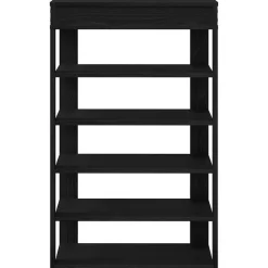 vidaXL Zapatero de madera de ingeniería 60x30x98 cm Negro Clearance