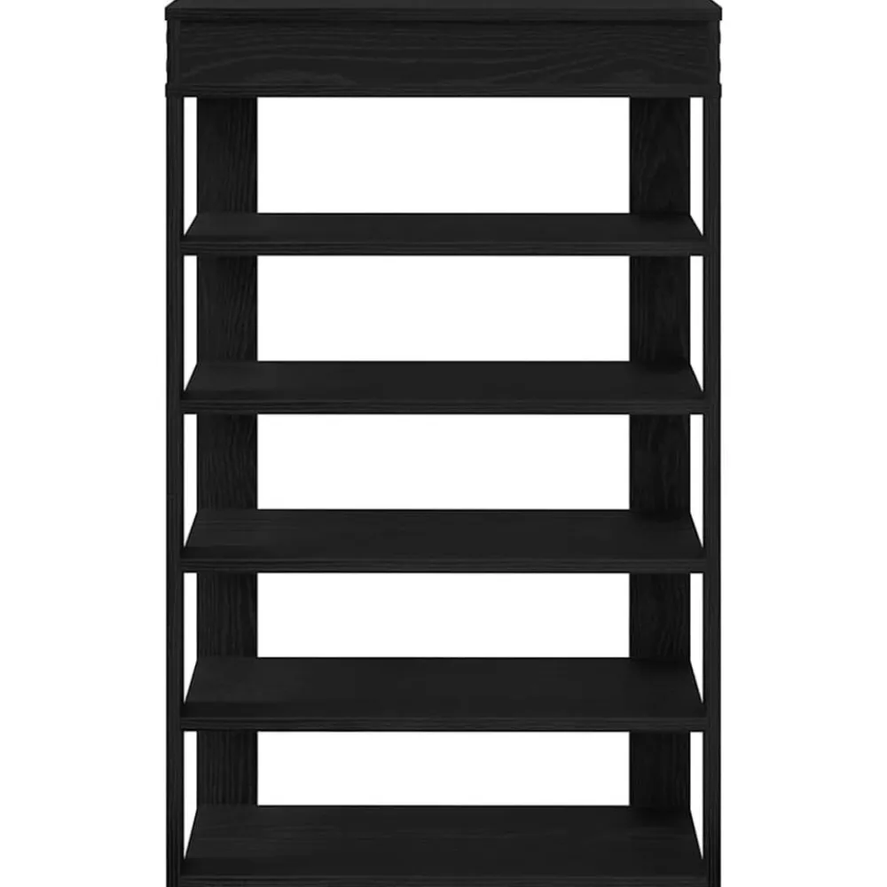 vidaXL Zapatero de madera de ingeniería 60x30x98 cm Negro Clearance