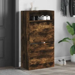 vidaXL Productos Del Hogar-Zapatero de madera de ingeniería 60x34x116 cm