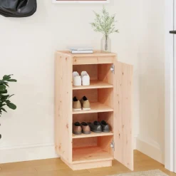 vidaXL Productos Del Hogar-Zapatero de madera maciza de pino 35x35x80 cm