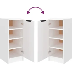 vidaXL Zapatero de madera contrachapada 30x35x70 cm Blanco Discount
