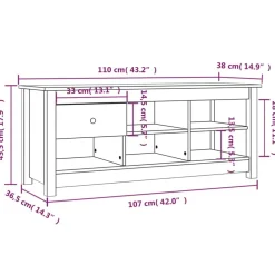vidaXL Zapatero de madera maciza de pino 110x38x45,5 cm Blanco Online