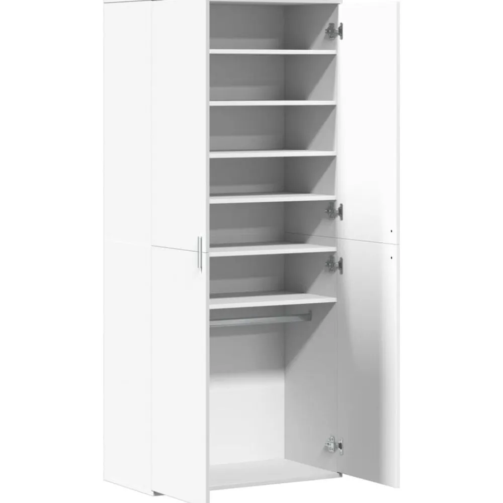 vidaXL Zapatero de madera de ingeniería 80x39x178 cm Blanco Hot