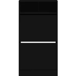 vidaXL Zapatero de madera de ingeniería 60x34x116 cm Negro New
