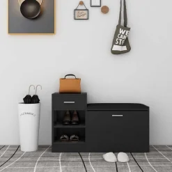 vidaXL Productos Del Hogar-Zapatero de madera de ingeniería 94,5x31x57 cm