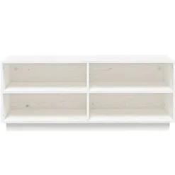vidaXL Zapatero de madera maciza de pino 110x34x45 cm Blanco New