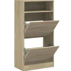 vidaXL Productos Del Hogar-Zapatero de madera de ingeniería 60x34x116 cm