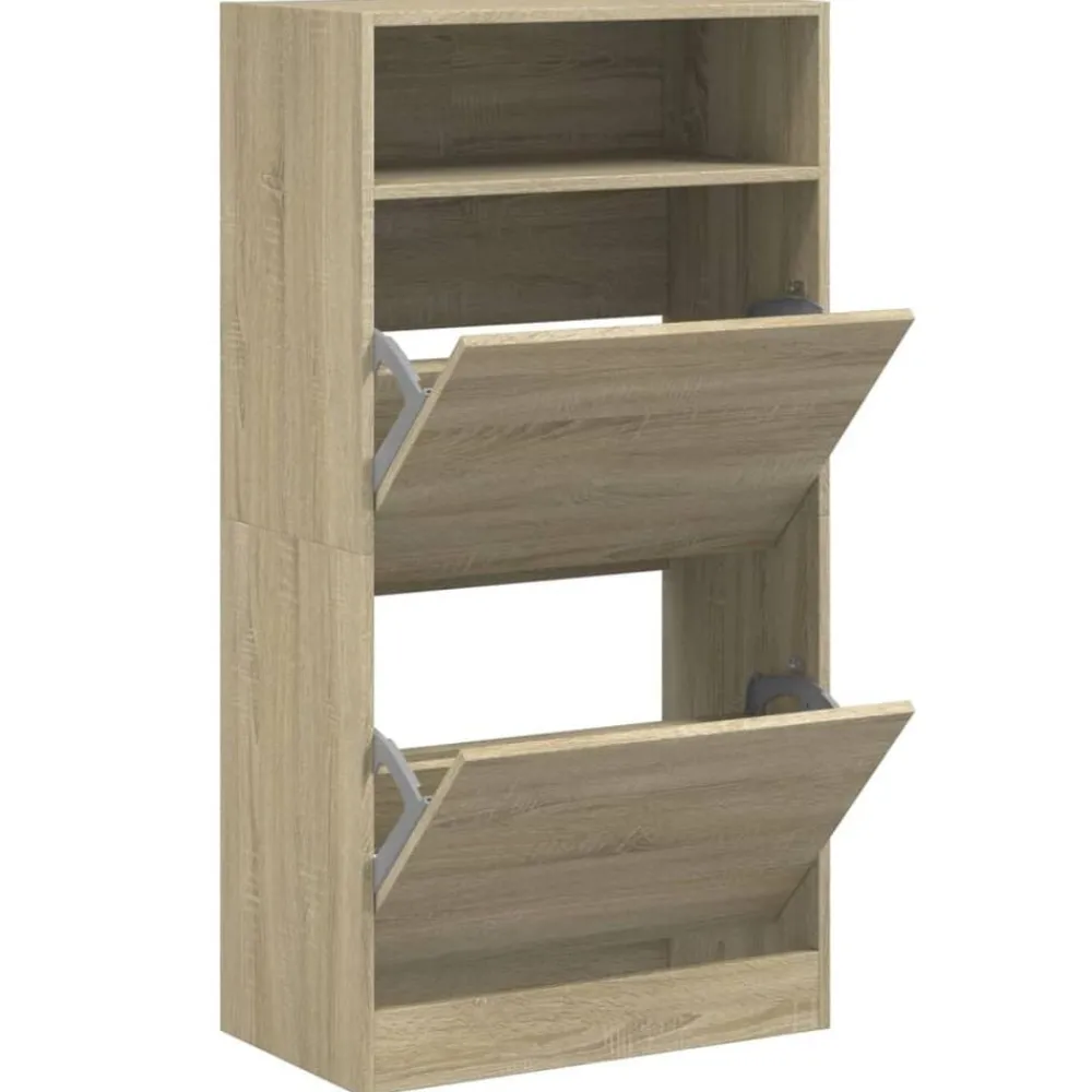 vidaXL Productos Del Hogar-Zapatero de madera de ingeniería 60x34x116 cm