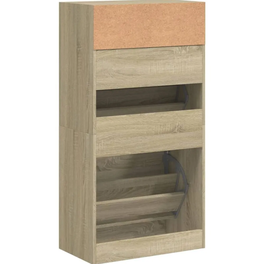 vidaXL Productos Del Hogar-Zapatero de madera de ingeniería 60x34x116 cm