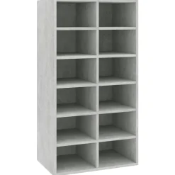 vidaXL Zapatero de madera contrachapada gris hormigón 54x34x100,5 cm Gris hormig&oacute;n Sale