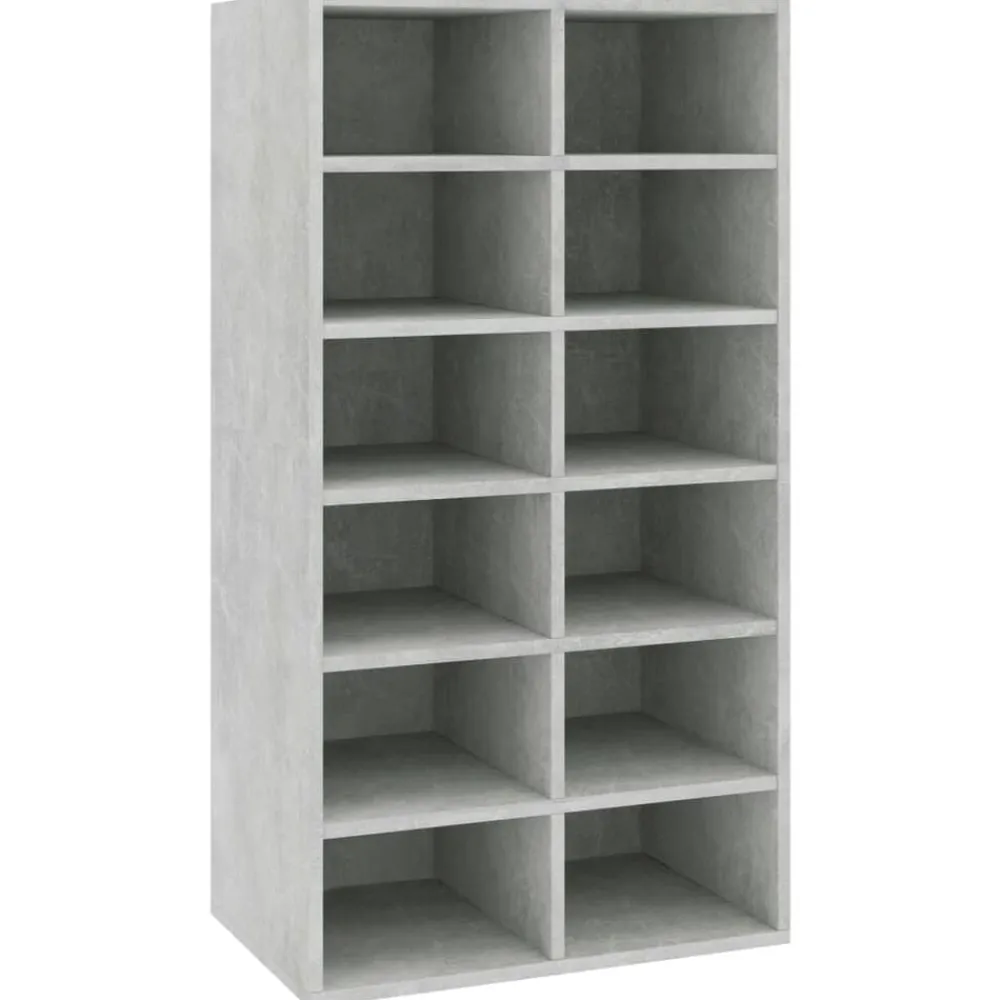 vidaXL Zapatero de madera contrachapada gris hormigón 54x34x100,5 cm Gris hormigón Sale