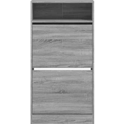 vidaXL Zapatero de madera de ingeniería 60x34x116 cm Gris sonoma New