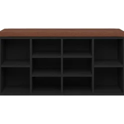vidaXL Zapatero de madera contrachapada 103x30x48 cm Negro Outlet