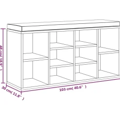 vidaXL Zapatero de madera contrachapada 103x30x48 cm Negro Outlet