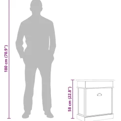 vidaXL Productos Del Hogar-Zapatero de madera de Paulownia 50x28x58 cm