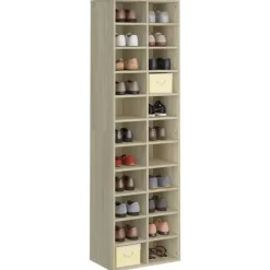 vidaXL Zapatero de madera contrachapada color roble 54x34x183cm Roble Sonoma Hot