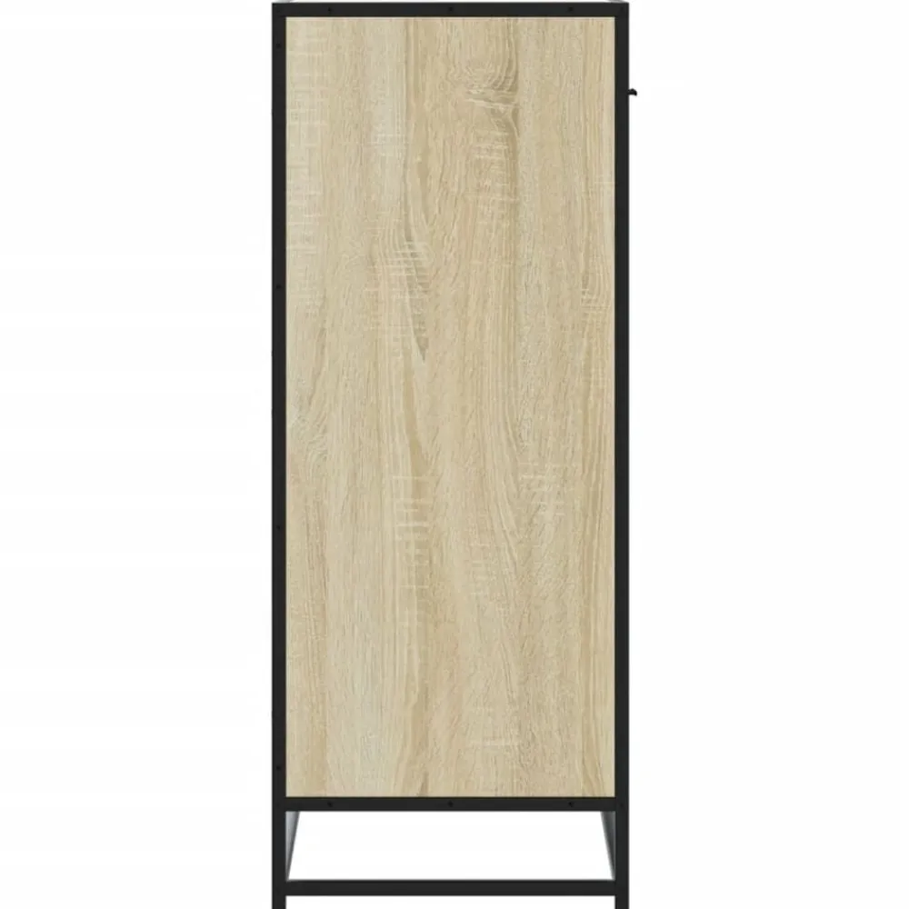 vidaXL Zapatero de madera y metal 75x38x97,5 cm Roble Sonoma Best