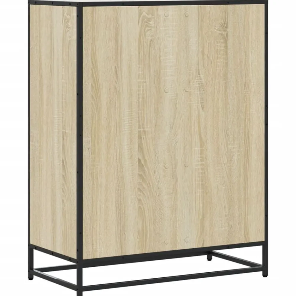 vidaXL Zapatero de madera y metal 75x38x97,5 cm Roble Sonoma Best