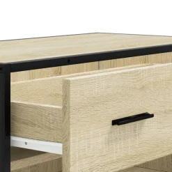 vidaXL Zapatero de madera y metal 75x38x97,5 cm Roble Sonoma Best