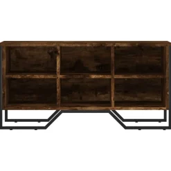 vidaXL Zapatero de madera de ingeniería 90x38x45,5 cm Roble ahumado Clearance