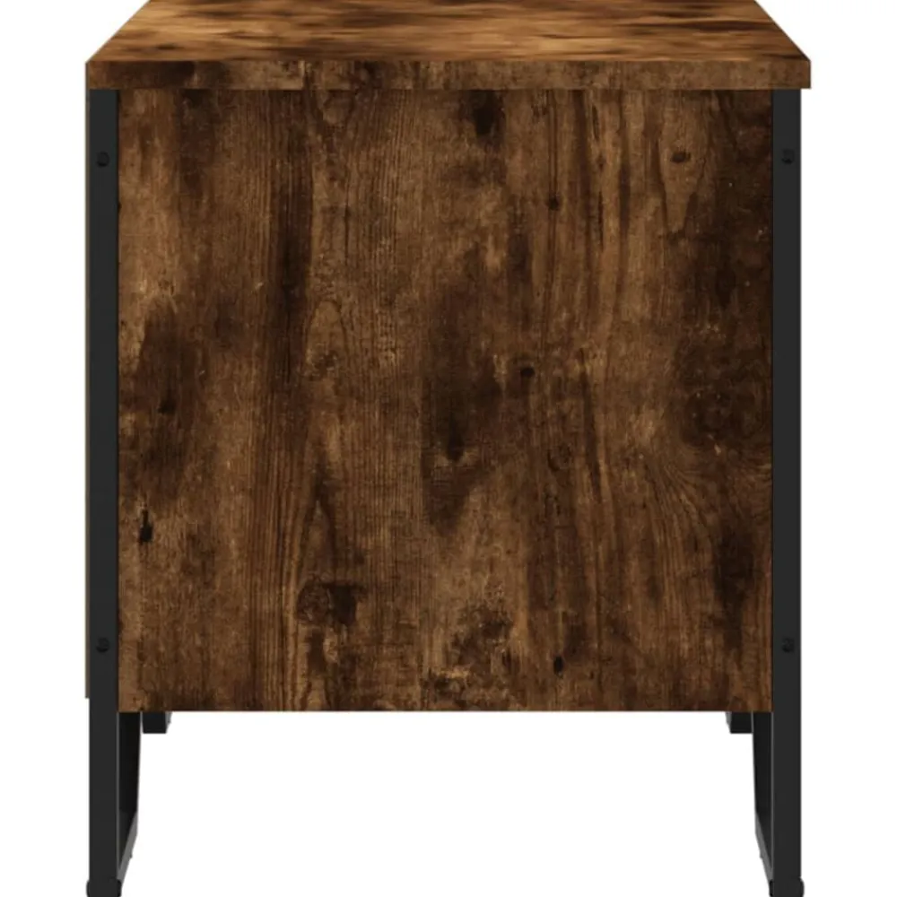 vidaXL Zapatero de madera de ingeniería 90x38x45,5 cm Roble ahumado Clearance