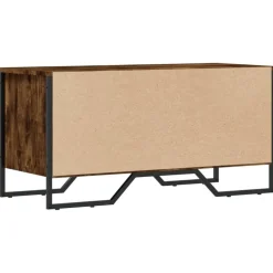 vidaXL Zapatero de madera de ingeniería 90x38x45,5 cm Roble ahumado Clearance