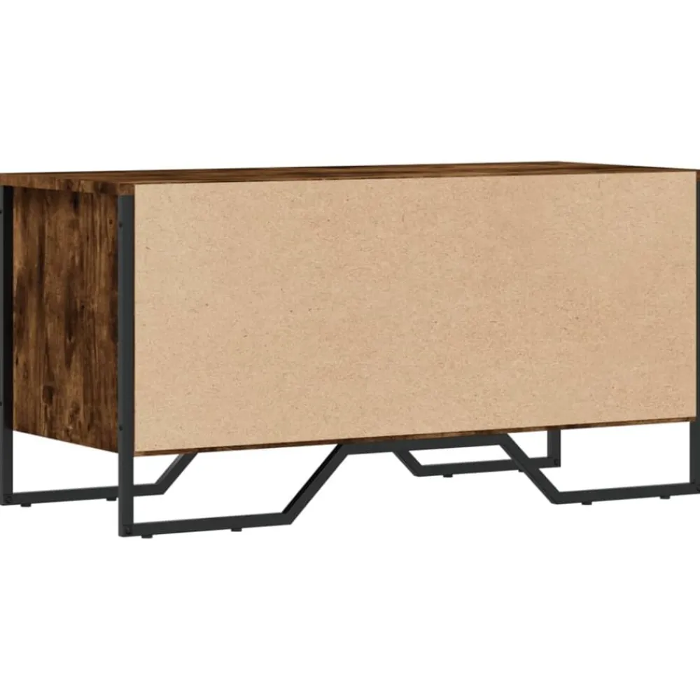 vidaXL Zapatero de madera de ingeniería 90x38x45,5 cm Roble ahumado Clearance