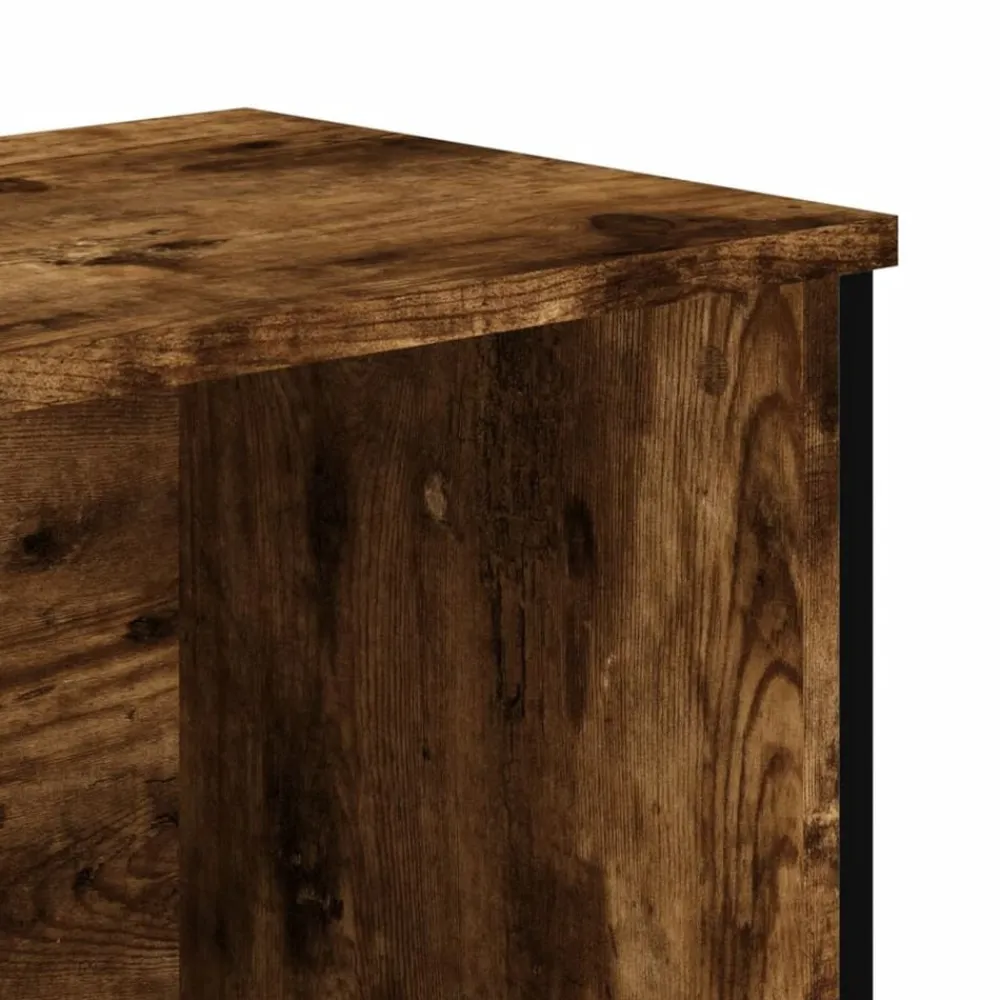 vidaXL Zapatero de madera de ingeniería 90x38x45,5 cm Roble ahumado Clearance