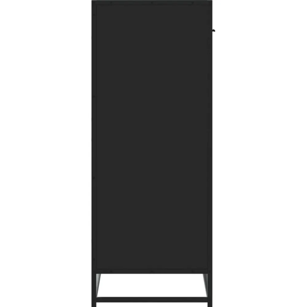 vidaXL Zapatero de madera de ingeniería y metal 75x38x97,5 cm Negro Outlet