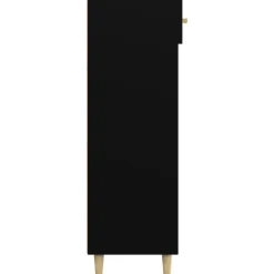 vidaXL Zapatero de madera contrachapada 60x35x105 cm Negro Clearance